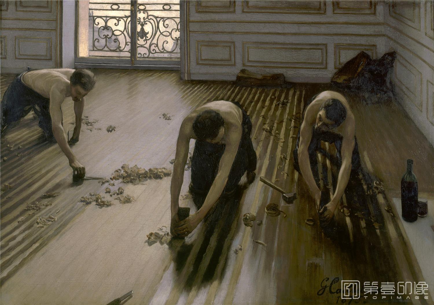 油画-巴黎奥赛博物馆-Gustave Caillebotte-The Floor Planers-107